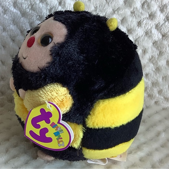 TY Beanie Ballz Zips Bumblebee Stuffed Animal Plush Toy With Tags - Picture 7 of 12